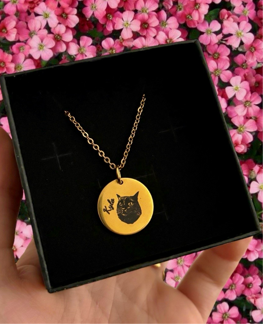 Collana ciondolo tondo personalizzabile con una tua foto o frase