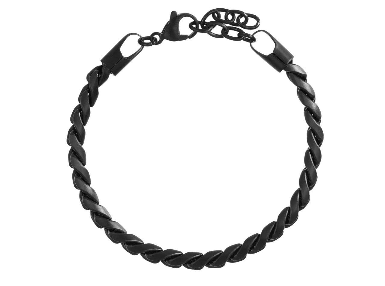 Bracciale maglia particolare nero opaco