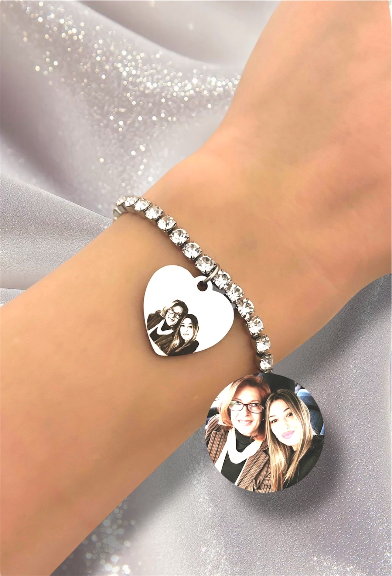 Bracciale tennis personalizzabile con una tua foto o frase