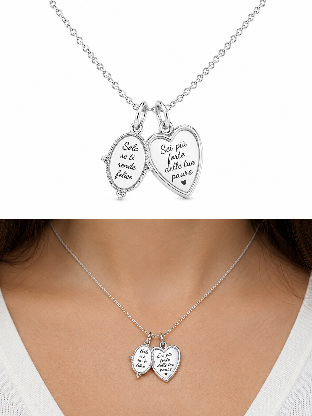 Set base collana più due ciondoli personalizzati