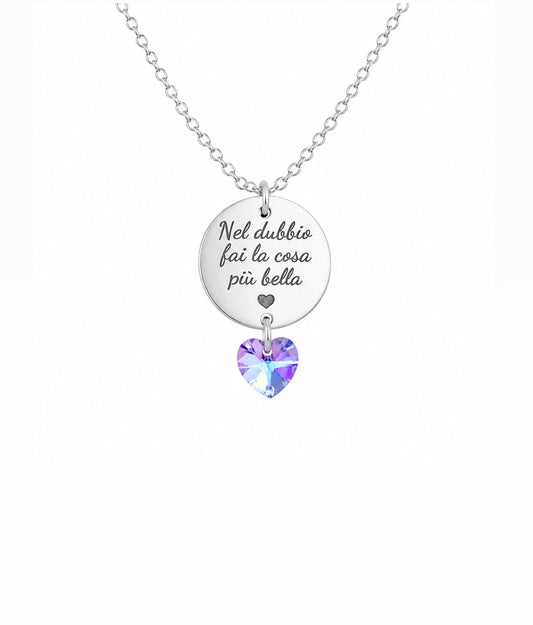 Collana personalizzabile con mini cuore aurora boreale