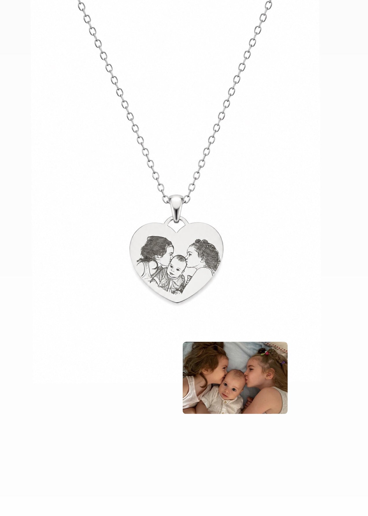 Collana a cuore  personalizzabile con una tua foto o frase