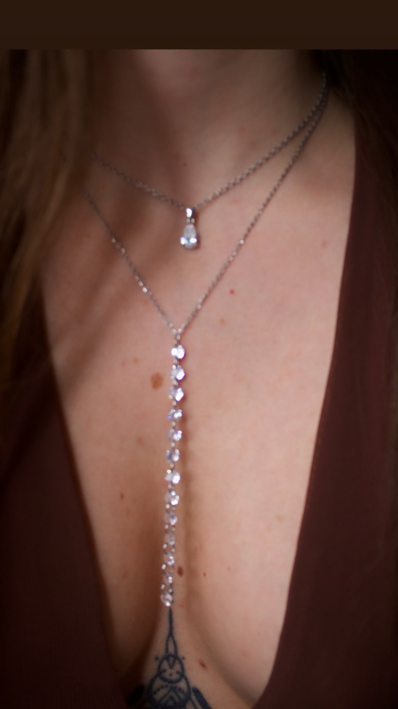 Collana con fila di zirconi super luminosi