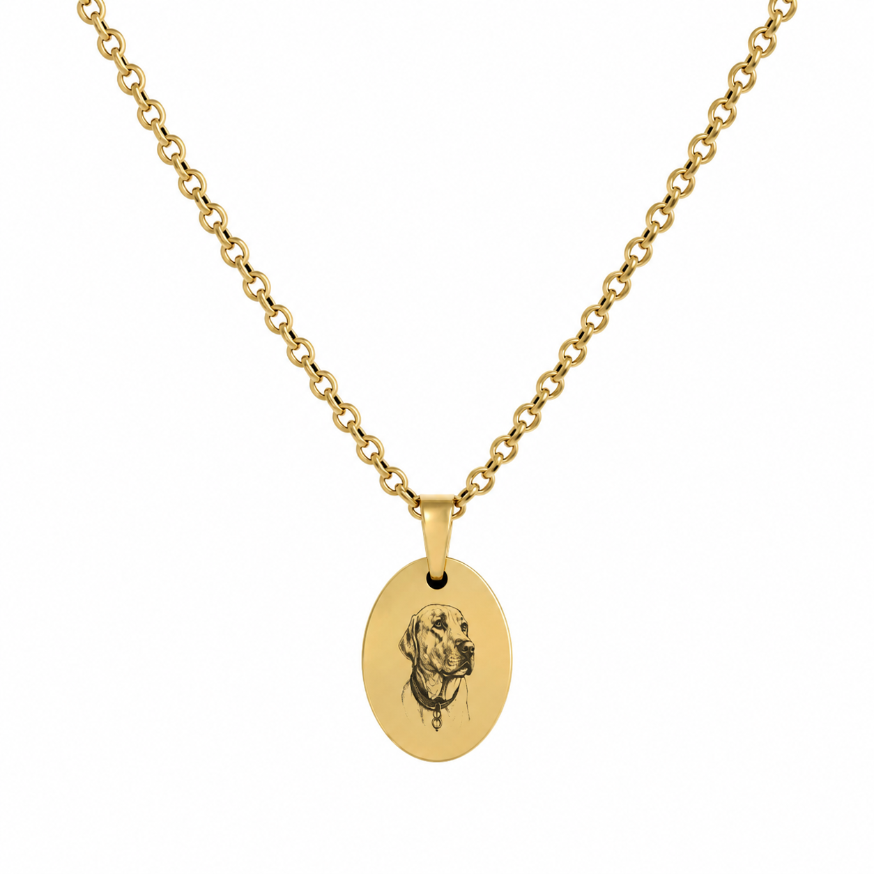 Collana catena più spessa con ciondolo tondo unisex personalizzabile