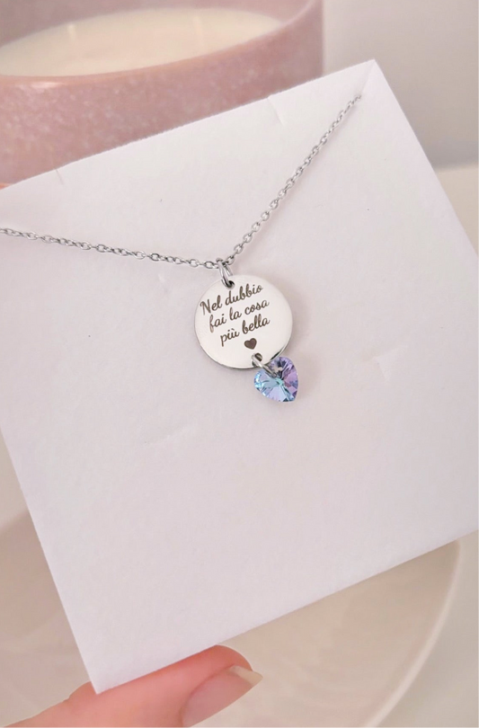 Collana personalizzabile con una tua foto o frase piu mini cuore aurora boreale