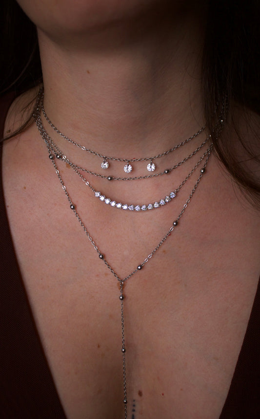Collana Chocker con 3 zirconi qualità A+