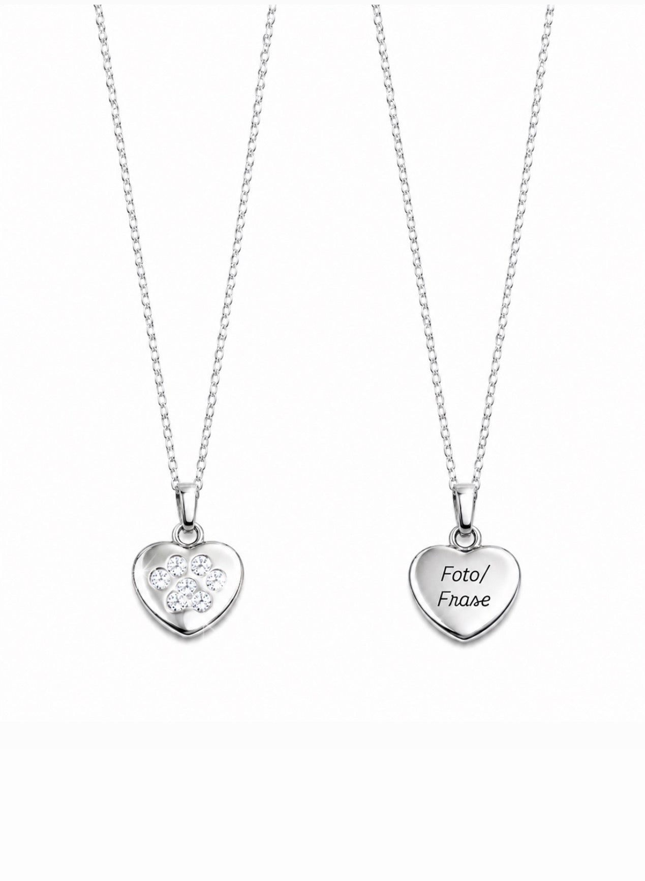 Collana zampetta zirconata personalizzabile