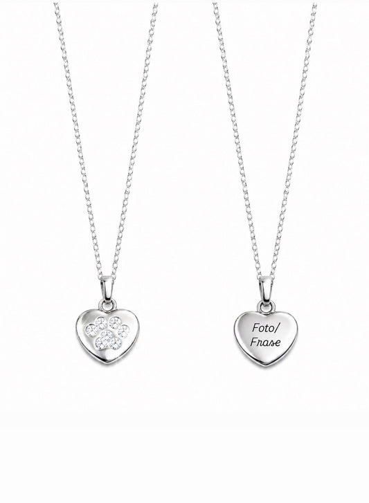Collana zampetta zirconata personalizzabile