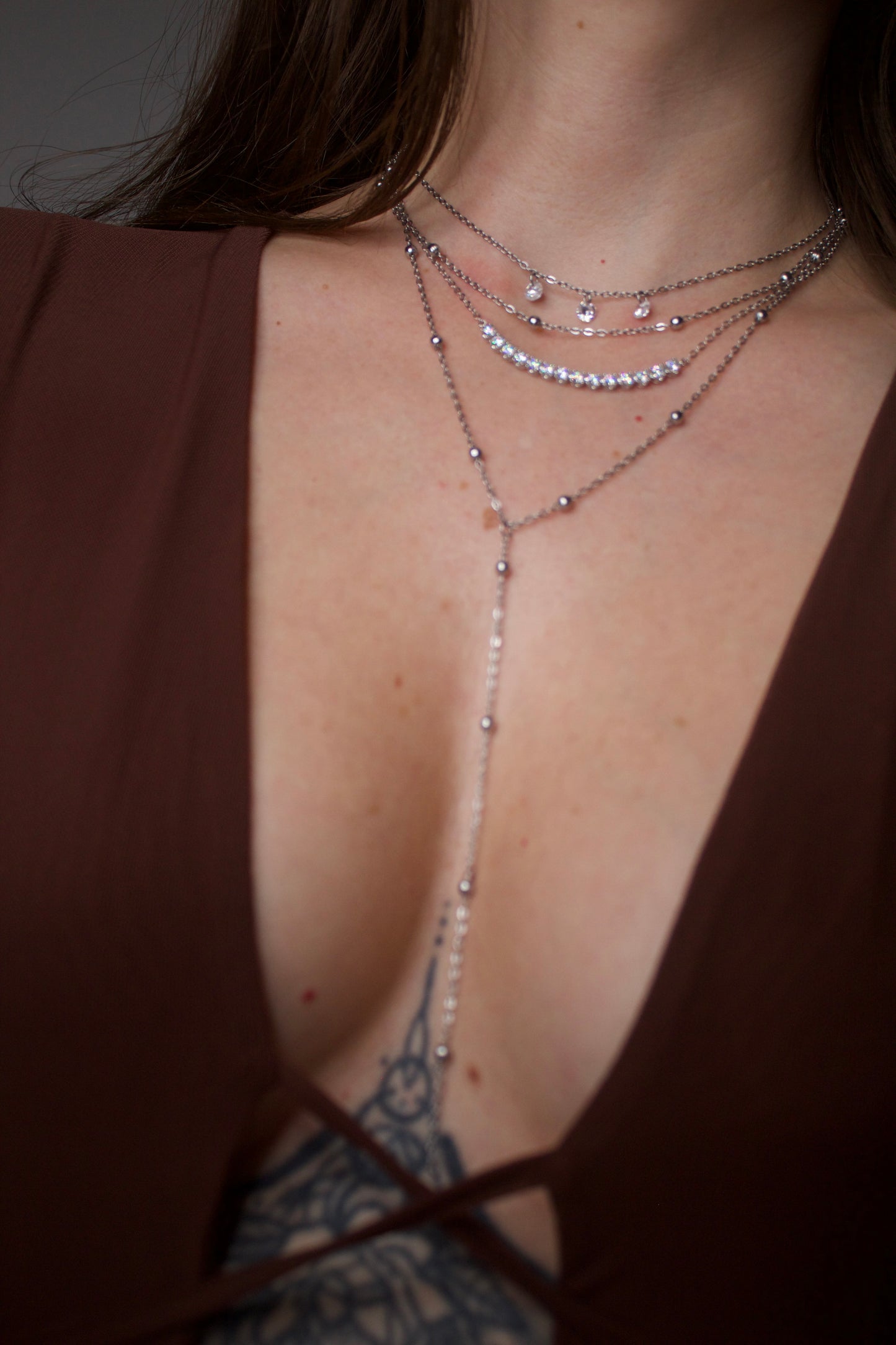 Collana Chocker con 3 zirconi qualità A+