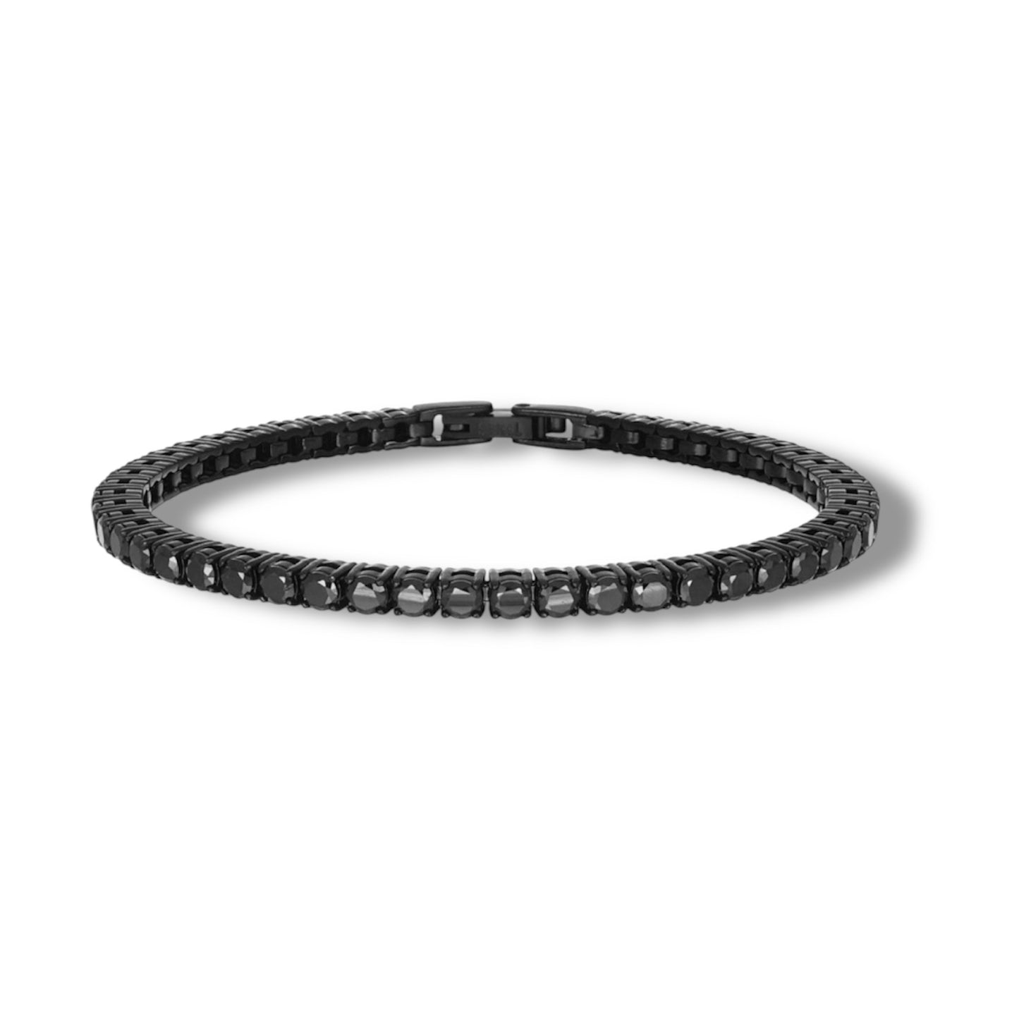 Bracciale tennis con cristalli Swarovski neri (unisex)