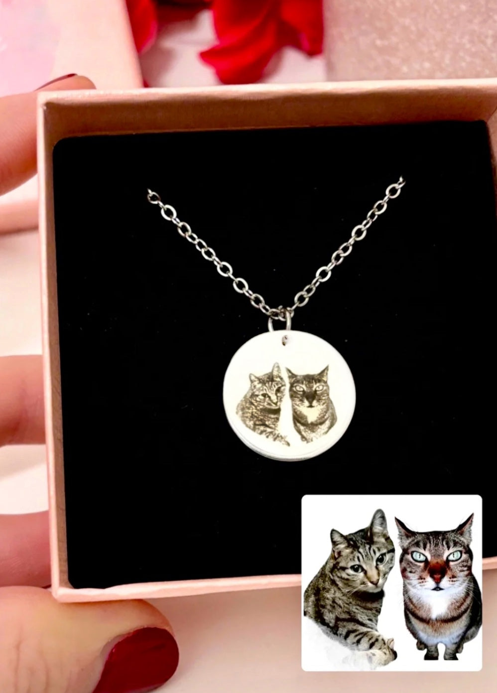 Collana ciondolo tondo personalizzabile con una tua foto o frase