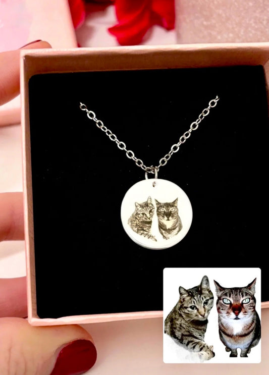 Collana ciondolo tondo personalizzabile con una tua foto o frase