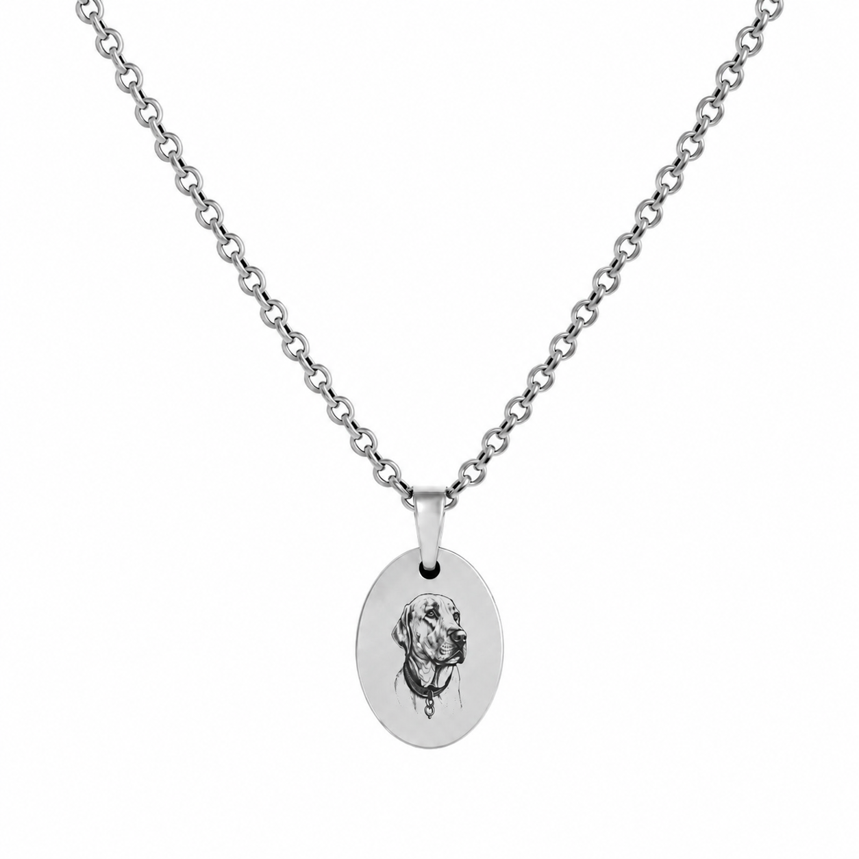 Collana catena più spessa con ciondolo tondo unisex personalizzabile